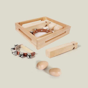 Music Bumblebees Children Musical Instrument Set 5-Piece Wooden Children's Musical Instrument Set with Storage Tray