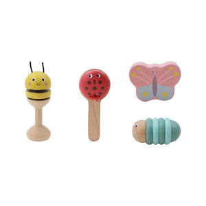 Wooden Spring Insect Music Instruments Set of 4