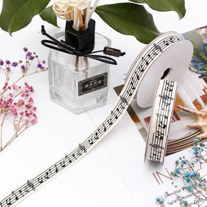 Music Bumblebees Music Gifts Music Score Black and White Ribbon 5m