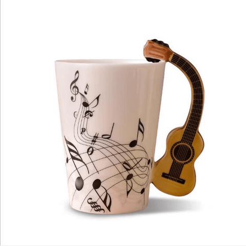 Image of Music Bumblebees Music Mug Music Themed Mug/Cup with Guitar Handle