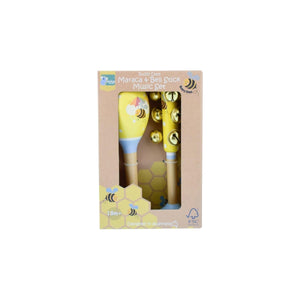 Bumblebees Maraca and Bellstick Children Musical Instrument Set