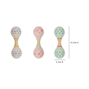 Double Head Wooden Maraca for Children and Babies