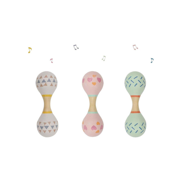 Double Head Wooden Maraca for Children and Babies Music Bumblebees