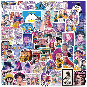 Music Bumblebees Music Stickers 60-Piece KPop Demon Hunters Sticker Pack: The Ultimate Student Reward!