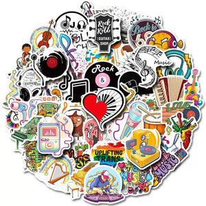 Music Bumblebees Music Stickers Music Themed Individual Stickers - Cool Music Pack of 50