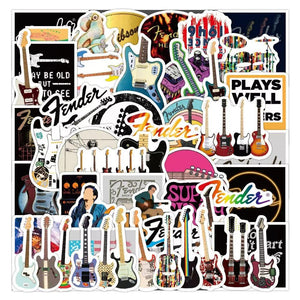 Music Bumblebees Music Stickers Music Themed Individual Stickers - Electric Guitars Music Pack of 50