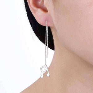 vendor-unknown Featured Products,Music Gifts,New Arrivals,For Teachers Music Note Long Earrings - Quaver and Beamed Semiquaver