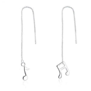 Music Note Long Earrings - Quaver and Beamed Semiquaver