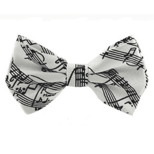 Music Bumblebees Featured Products,Products,Music Gifts,For Performers,For Him White with Music Scores Bow Tie with Music Notes/Scores