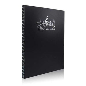Music Bumblebees Folder Non-Reflective Music Folder without spiral binding - 20 Pockets Black