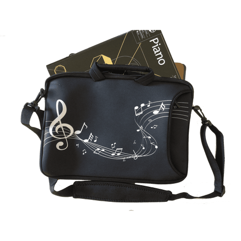 Image of Music Bumblebees Music Bag Music Bumblebees 14-inch Music Themed Laptop Bag Black and White
