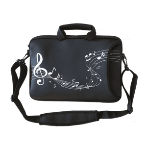 Music Bumblebees Music Bag Music Bumblebees 14-inch Music Themed Laptop Bag Black and White