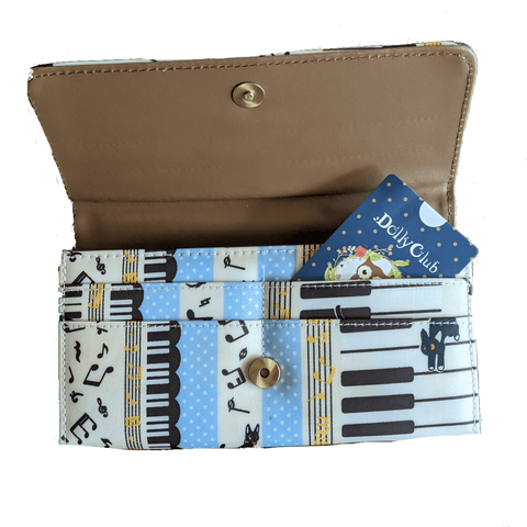 Image of Music Bumblebees Music Bag Music Themed Water-resistant Long Wallet - Kittens & Keys Series