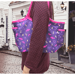 Image of Music Bumblebees Music Bag Purple Music Themed Tote Bag