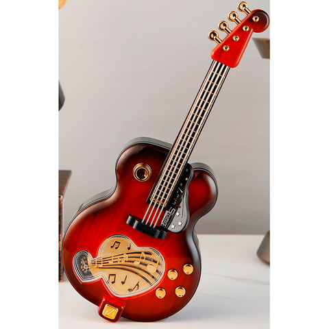 Image of Taobao Music Boxes Dark Brown Guitar Jewellery and Music Box with Dancing Figurine