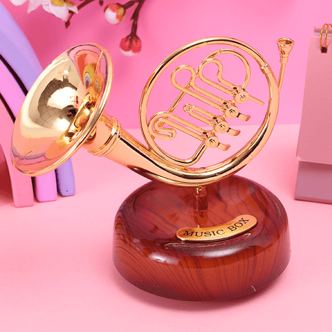 Image of Taobao Music Boxes French Horn Brass Instruments Rotating Music Box - French Horn, Tuba and Saxophone