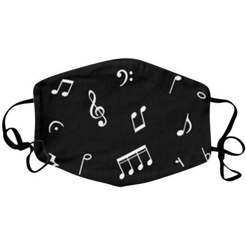 Image of Music Bumblebees Music Fashion Black Music Notes Music Themed Face Mask - various designs