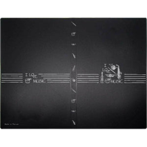 A4 Clear Display Folder (40 pockets) - I Love Music Black