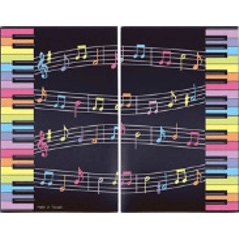 Image of Music Bumblebees Music Folder A4 Clear Display Music Folder (20 pockets) - Black with Colourful Keyboard