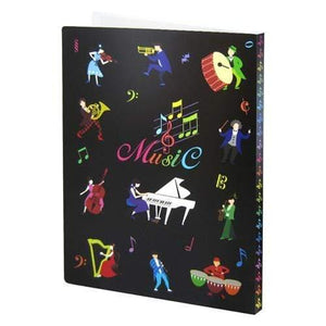 Music Bumblebees Music Folder A4 Clear Display Music Folder (20 pockets) - Black with Colourful Musicians
