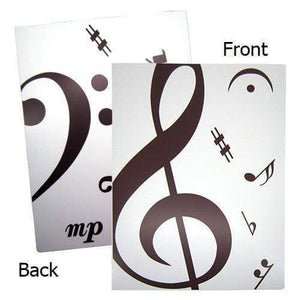Music Bumblebees Music Folder A4 Clear Display Music Folder (20 pockets) - White with Big G Clef