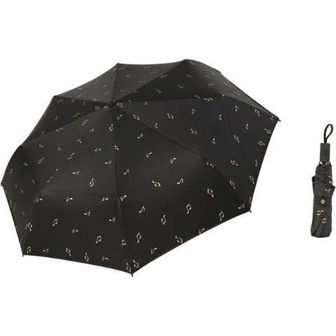 Image of Music Bumblebees Music Gifts Black Music Themed Musical Notes Black and White Retractable Umbrella