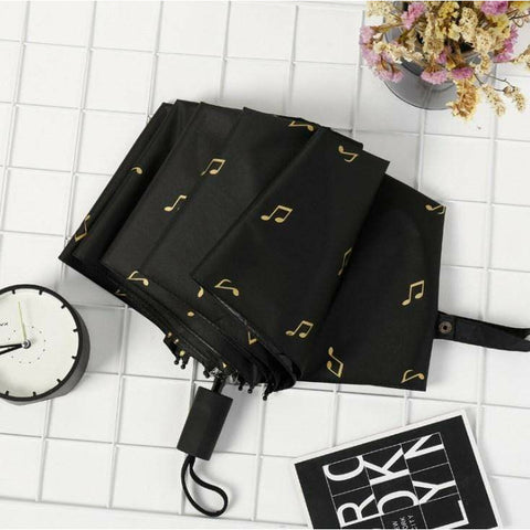 Image of Music Bumblebees Music Gifts Music Themed Musical Notes Black and White Retractable Umbrella