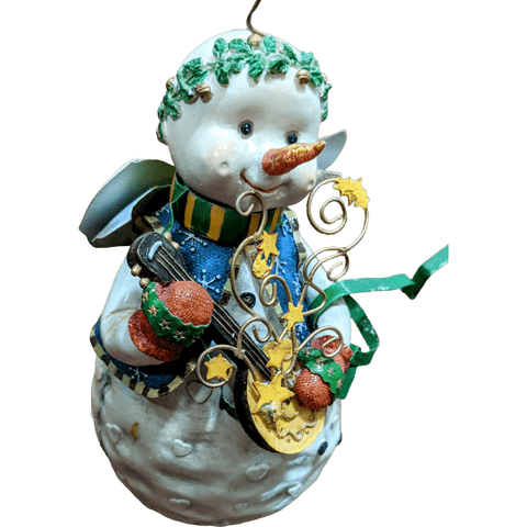 Image of Music Bumblebees Music Gifts Snow Angel Holding Banjo Figurine