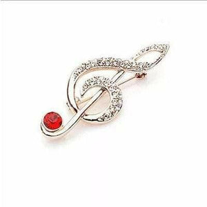 Sparkling G Clef Treble Clef Brooch - Music Lover's Crystal Pin Australian Music Gifts