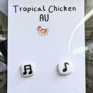 Music Bumblebees Music Jewellery Handmade Music Themed Earrings - Tropical Chicken