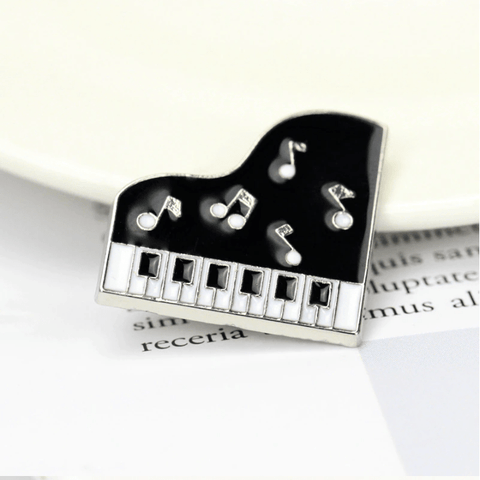 Image of Music Bumblebees Music Jewellery Piano Musical Instrument Pins/Brooches - Piano, Violin, Electric Guitar and Trumpet