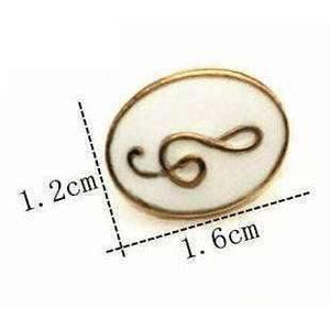 Music Bumblebees Music Jewellery Round G Clef / Treble Clef Brooch / Pin - Music Gift