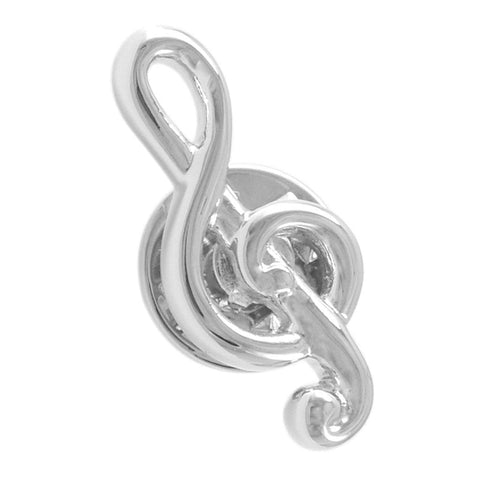 Image of Music Bumblebees Music Jewellery Silver Metal G Clef / Treble Clef Brooch / Pin - Gold or Silver