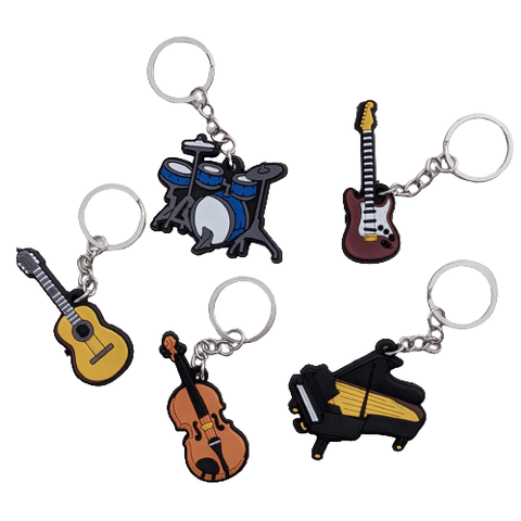 Image of Music Bumblebees Music Keyrings Music Instrument Keyring - Assorted Instruments