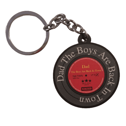 Image of Vinyl Record Keyring - Favourite Dad "Dad The Boys Are Back In Town"