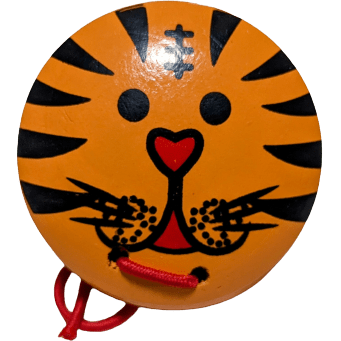 Image of Toyslink Music Party Needs Orange Tiger Round Wooden Animal Castanet - Tiger, Frog and Bug
