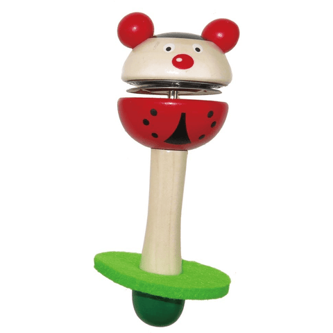 Image of Kaper Kidz Music Party Needs Red Mouse Colourful Animal Tambourine Handbell Stick