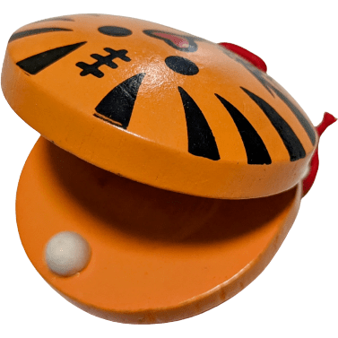 Image of Toyslink Music Party Needs Round Wooden Animal Castanet - Tiger, Frog and Bug