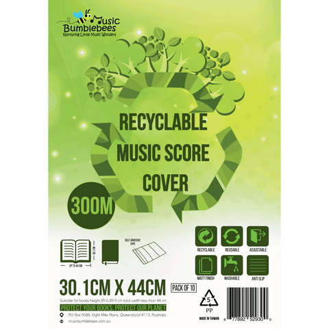Image of Music Bumblebees Music Score Covers 300 Adjustable and Recyclable Music Score Covers Pack of 10 - 3 Sizes