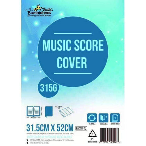 Image of Music Bumblebees Music Score Covers 315 Adjustable Gloss Finish Clear Music Score Covers Pack of 10 - 3 Sizes