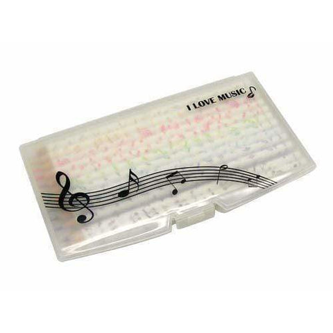 Image of Music Bumblebees Music Stationery, Music Gift, Music Pencil, Music Colour Pencils 12 Music Themed Colour Pencils in Plastic Case