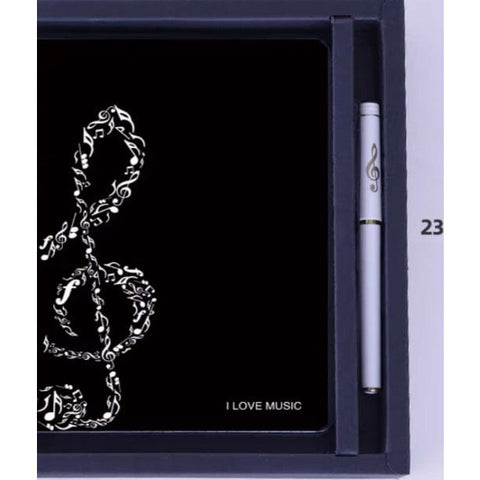 Image of Music Bumblebees Music Stationery G Clef Box Set with White G Clef Pen and Music Themed Note Book