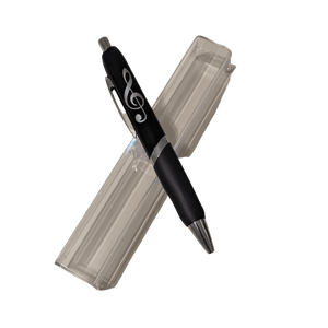 Music Black Ballpoint Pen with G Clefs / Treble Clefs in a Gift Box