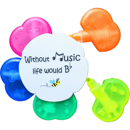 Image of Music Bumblebees Music Stationery Music Bumblebees 5-Colour Highlighter New