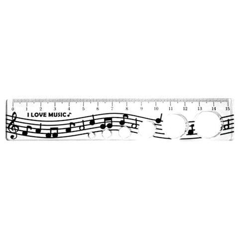 Image of Music Bumblebees Music Stationery Music Scores with holes 15cm Music Themed Ruler