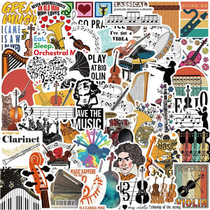 Music Bumblebees Music Stickers Music Themed Individual Stickers - Classical Music Pack of 52