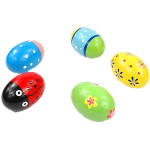 Music Bumblebees Musical Egg Shaker Wooden Percussion Musical Egg, Maracas, Egg Shakers for Children - Set of 6