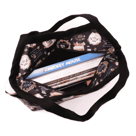 Image of Music Bumblebees Products,Music Gifts,Mother's Day Special,For Performers Copy of Large Classic Shoulder Bag (Water Resistant) (Blue Stripe on White Pattern) - Kittens & Keys Series