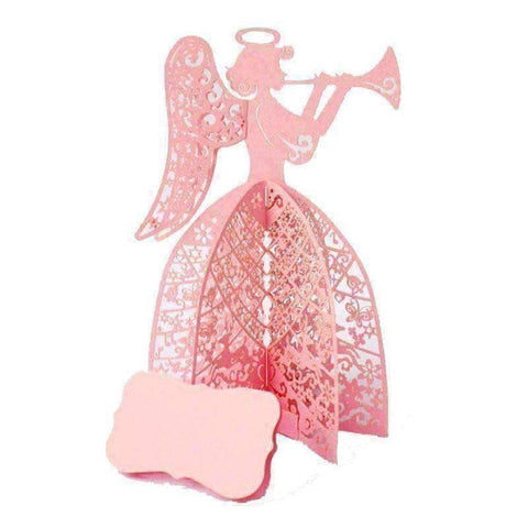 Image of Music Bumblebees Products,Music Gifts,New Arrivals Pink 3D Pop Up Angel with Horn Greeting Card Christmas Valentine Birthday Invitation