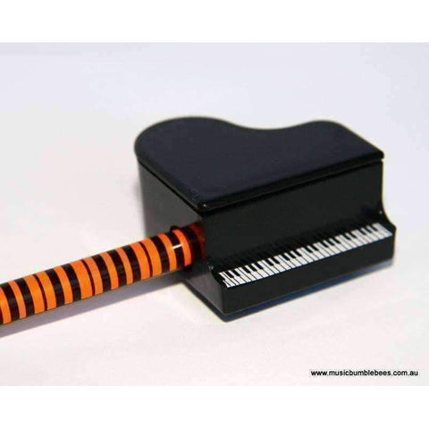 Image of Music Bumblebees Products,Music Stationery,For Students,Music Gifts Piano Shape Sharpener - Black
